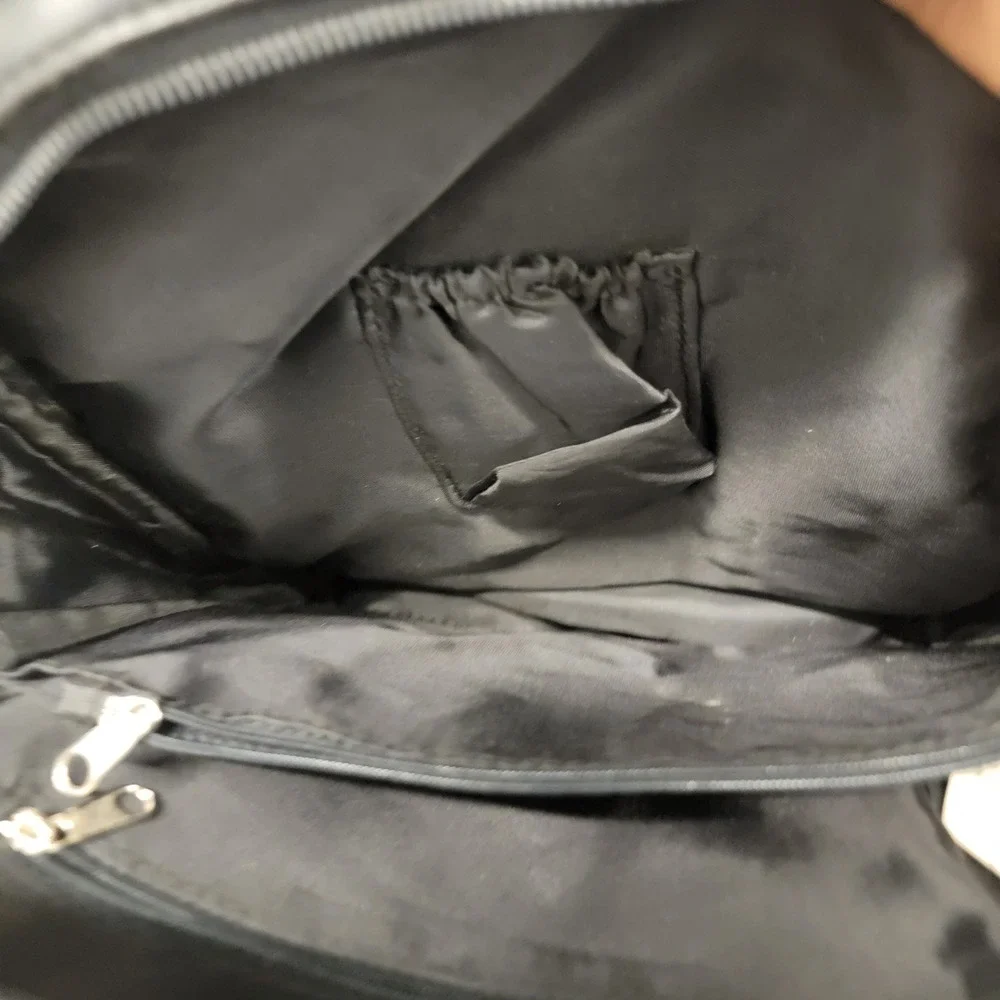 Vintage 2002 Betty Boop Biker Motorcycle Mini Backpack Black Faux‎ Leather Y2K